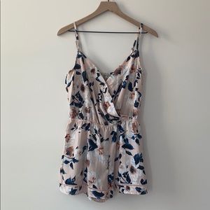 Pink floral romper